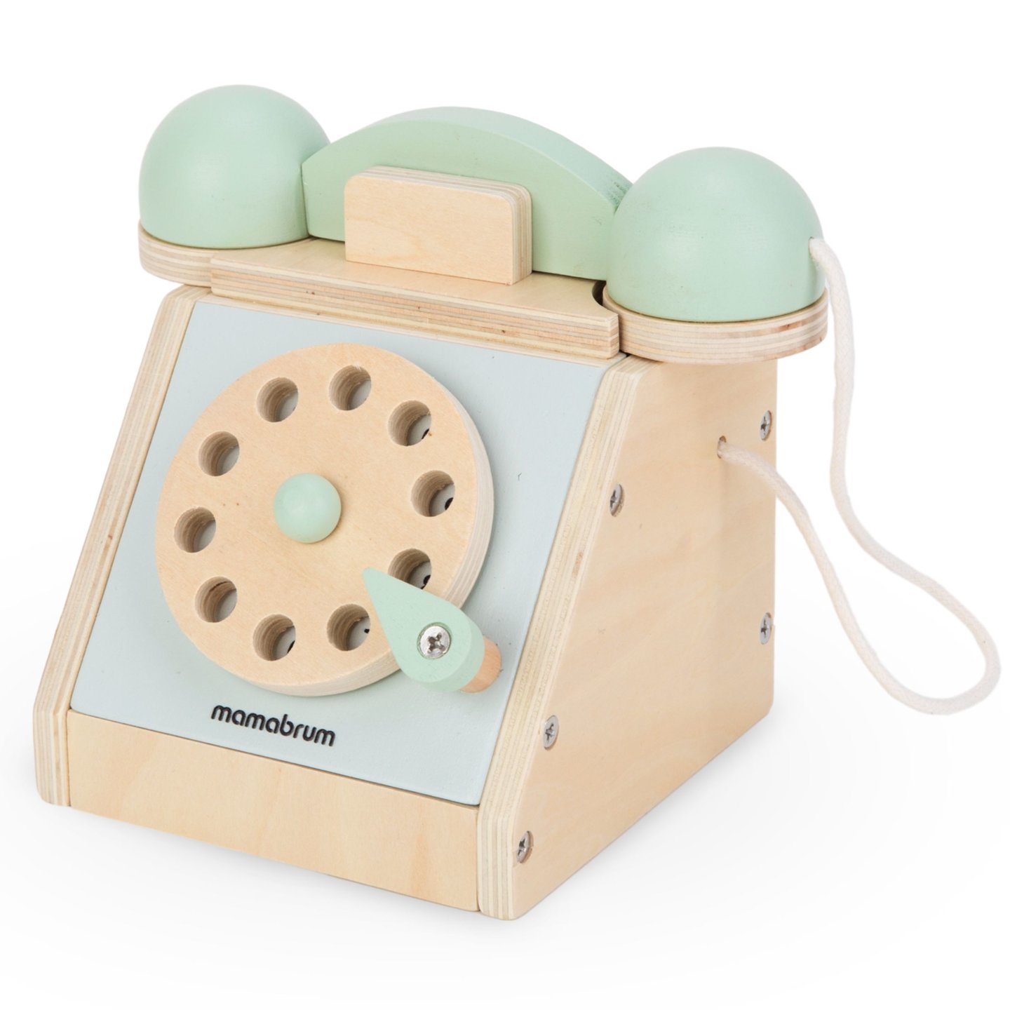 Retro dřevěný telefon - mátový
